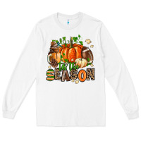 White fall and american football tis the season Long Sleeve Tee - AdoDesignShop