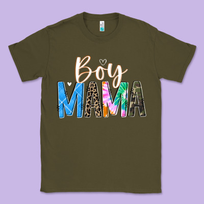 Boy Mama  Black Classic Tee Designed By Jahusdesignshop