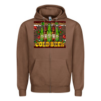 Chestnut cold beer with beer bottles Zipper Hoodie - AdoDesignShop