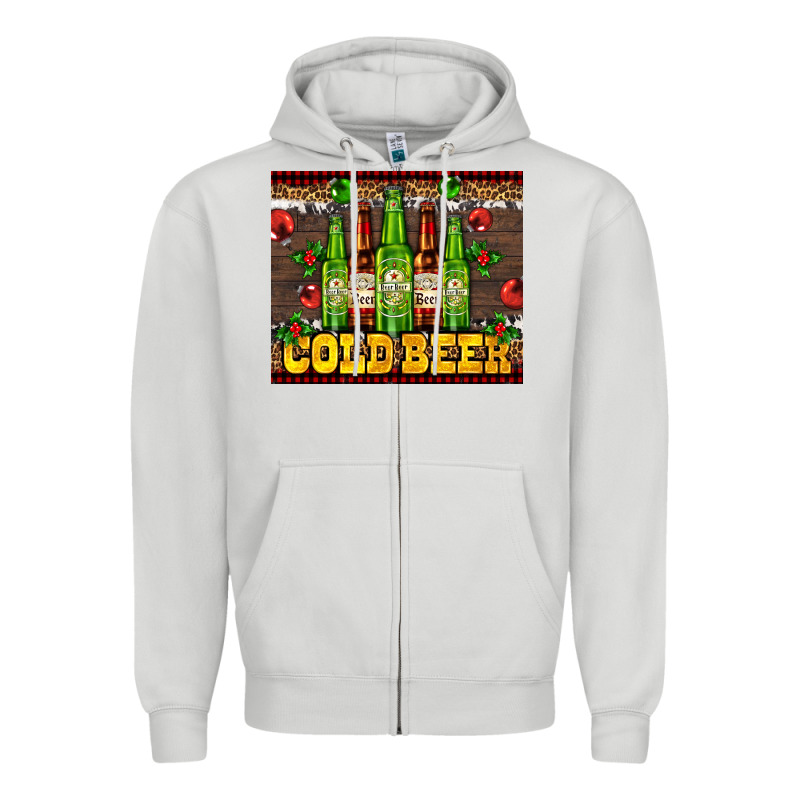 Cold Beer With Beer Bottles Zipper Hoodie by AdoDesignShop | Teevron