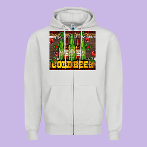 Cold Beer With Beer Bottles Zipper Hoodie Designed By Adodesignshop