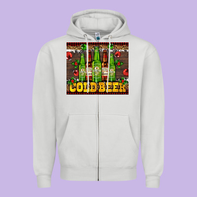 Cold Beer With Beer Bottles Zipper Hoodie Designed By Adodesignshop
