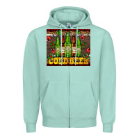 Seafoam cold beer with beer bottles Zipper Hoodie - AdoDesignShop