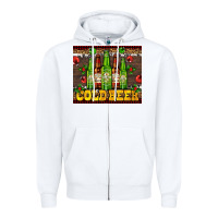 White cold beer with beer bottles Zipper Hoodie - AdoDesignShop