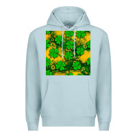 Blue Mist St. Patricks clover pattern digital paper Premium Hoodie - BundleAndBundleShop