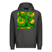 Charcoal Heather St. Patricks clover pattern digital paper Premium Hoodie - BundleAndBundleShop