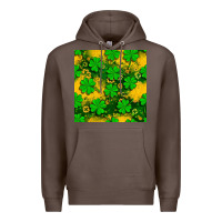 Coffee St. Patricks clover pattern digital paper Premium Hoodie - BundleAndBundleShop