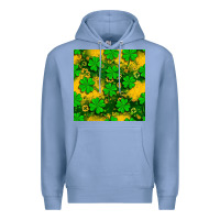 Colony Blue St. Patricks clover pattern digital paper Premium Hoodie - BundleAndBundleShop
