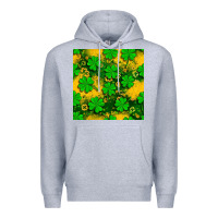 Heather Grey St. Patricks clover pattern digital paper Premium Hoodie - BundleAndBundleShop