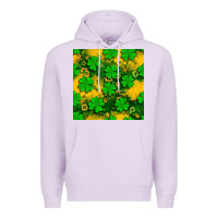 Lilac St. Patricks clover pattern digital paper Premium Hoodie - BundleAndBundleShop