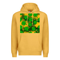 Mustard St. Patricks clover pattern digital paper Premium Hoodie - BundleAndBundleShop