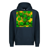 Navy St. Patricks clover pattern digital paper Premium Hoodie - BundleAndBundleShop