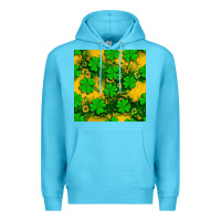Ocean Blue St. Patricks clover pattern digital paper Premium Hoodie - BundleAndBundleShop