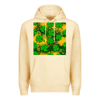 Pina Colada St. Patricks clover pattern digital paper Premium Hoodie - BundleAndBundleShop