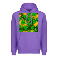 Purple St. Patricks clover pattern digital paper Premium Hoodie - BundleAndBundleShop