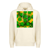 Sandshell St. Patricks clover pattern digital paper Premium Hoodie - BundleAndBundleShop