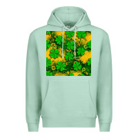 Seafoam St. Patricks clover pattern digital paper Premium Hoodie - BundleAndBundleShop