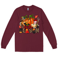 Burgundy fall and  hockey  tis the season Long Sleeve Tee - AdoDesignShop