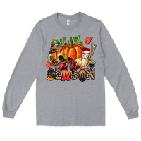 Heather Grey fall and  hockey  tis the season Long Sleeve Tee - AdoDesignShop