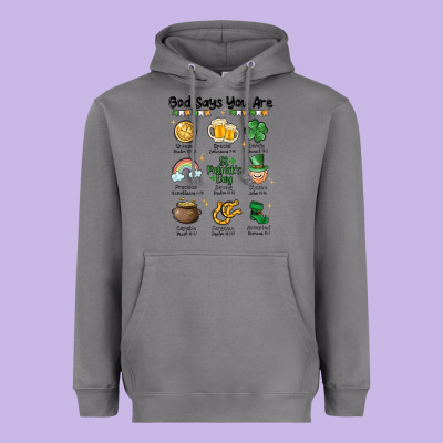 God Says You Are St Patrick's Day Heavyweight Hoodie Designed By Maliassmallbusiness