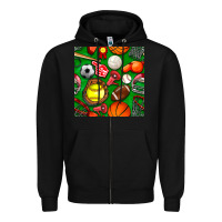 Black physical education class seamless pattern Zipper Hoodie - BundleAndBundleShop
