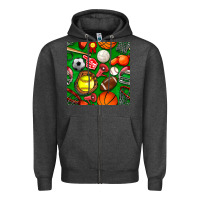 Charcoal Heather physical education class seamless pattern Zipper Hoodie - BundleAndBundleShop