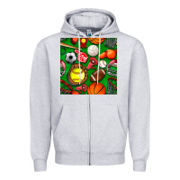 Heather Grey physical education class seamless pattern Zipper Hoodie - BundleAndBundleShop