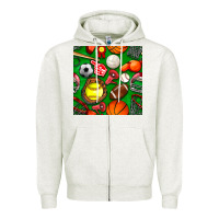 Oatmeal Heather physical education class seamless pattern Zipper Hoodie - BundleAndBundleShop