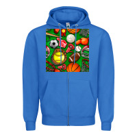 True Royal physical education class seamless pattern Zipper Hoodie - BundleAndBundleShop