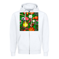 White physical education class seamless pattern Zipper Hoodie - BundleAndBundleShop