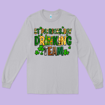 St Patricks Day Drinking Team Long Sleeve Tee Designed By Adodesignshop