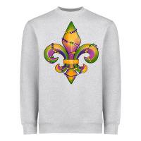 Heather Grey mardi gras fleur de lis Heavyweight Sweatshirt - RanaPortraitStore