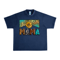Navy mama sunflower junkie Urban Heavy Tee - Zillion Design Studio