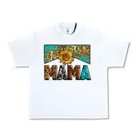 White mama sunflower junkie Urban Heavy Tee - Zillion Design Studio