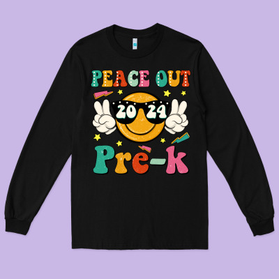 Peace Out 2024 Pre K Long Sleeve Tee Designed By Jahusdesignshop