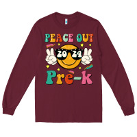 Burgundy peace out 2024 pre k Long Sleeve Tee - JahusDesignShop