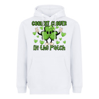 White coolest clover to pinch Heavyweight Hoodie - MaliasSmallBusiness