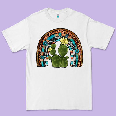 Cactus Gemstone Rainbow Premium Tee Designed By Artiststas