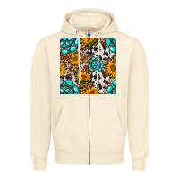 Sandshell western gemstone and sunflower seamless pattern Zipper Hoodie - BundleAndBundleShop