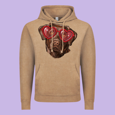 Vintage Hoodie labrador retriever with love glass