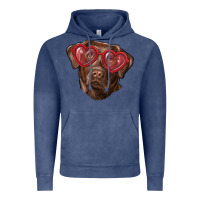 Vintage Denim labrador retriever with love glass Vintage Hoodie - RanaPortraitStore