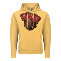 Vintage Mustard labrador retriever with love glass Vintage Hoodie - RanaPortraitStore