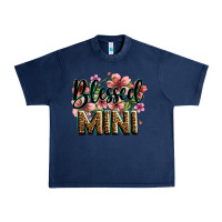 Navy flowers blessed mini Urban Heavy Tee - Zillion Design Studio