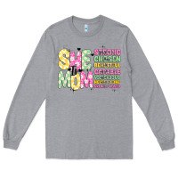 Heather Grey she is mom Long Sleeve Tee - JahusDesignShop