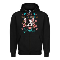 Black life is better with a frenchie Zipper Hoodie - Jasminsmagicworld