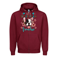 Burgundy life is better with a frenchie Zipper Hoodie - Jasminsmagicworld