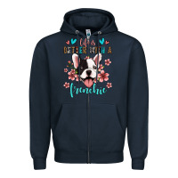 Navy life is better with a frenchie Zipper Hoodie - Jasminsmagicworld