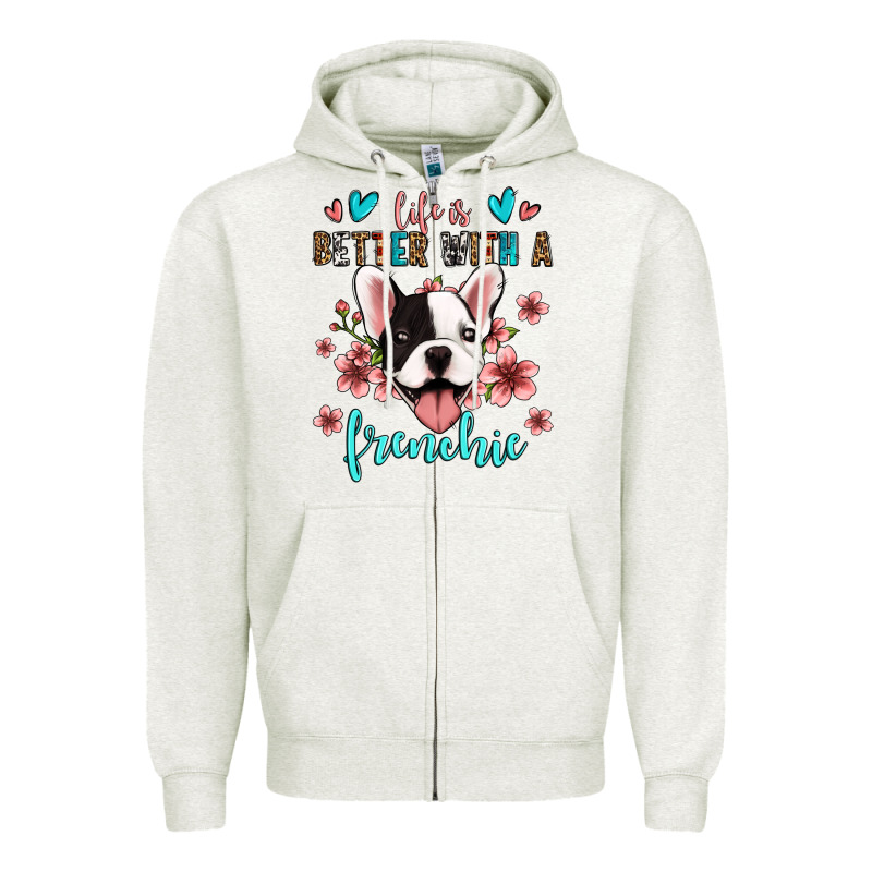 Life Is Better With A Frenchie Zipper Hoodie by Jasminsmagicworld | Teevron