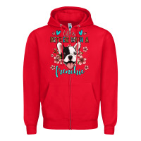 Red life is better with a frenchie Zipper Hoodie - Jasminsmagicworld