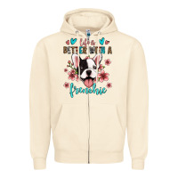 Sandshell life is better with a frenchie Zipper Hoodie - Jasminsmagicworld